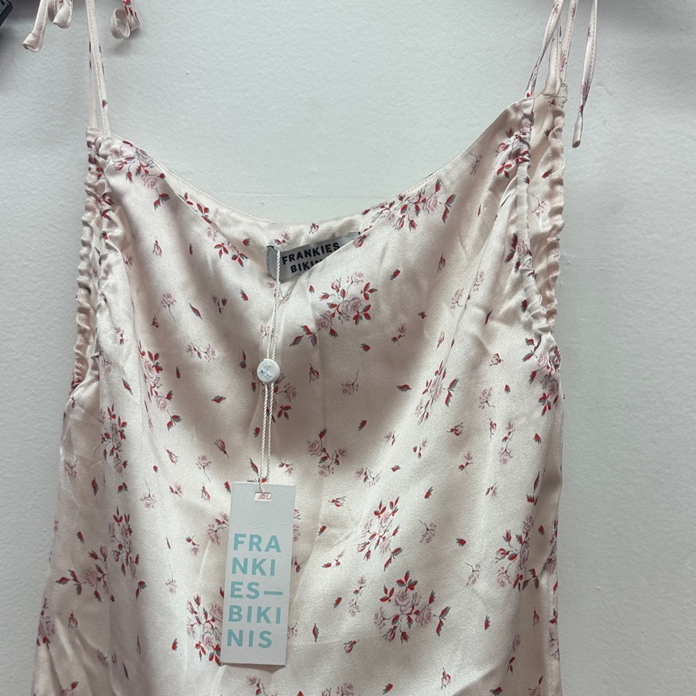 Frankie's Bikinis Pink and Cream Floral Dress